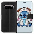 Pikkukuva 1 / 3: Samsung Galaxy S10+ Lompakkokotelo Stitch Koirapuku Lilo & Stitch Disney Hauska Design Sininen Avaruusolento Sarjakuva Hahmo Suosittu Lapsille Suositt