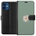 Miniatyrbillede 1 af 3: Apple iPhone 12 mini Tegnebogsetui Grøn Minimalblomst - stilf