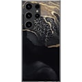 Pikkukuva 1 / 3: Samsung Galaxy S24 Ultra Läpinäkyvä kuori Musta kulta abstrakti