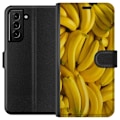 Miniatyrbild 1 av 3: Samsung Galaxy S21+ 5G Plånboksfodral Banana Pattern – lekfullt mönster med gula bananer
