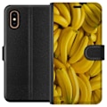 Miniatyrbild 1 av 3: Apple iPhone XS Max Plånboksfodral Banana Pattern – lekfullt mönster med gula bananer