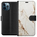 Miniatyrbillede 1 af 3: Apple iPhone 12 Pro Max Tegnebogsetui Hvid marmor