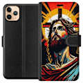 Pikkukuva 1 / 3: Apple iPhone 11 Pro Max Lompakkokotelo Jeesus ja Kortti - uskonnollinen motiivi syvällä symboliikalla