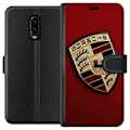 Miniatyrbillede 1 af 3: OnePlus 6T Tegnebogsetui Mobil etui med stilfuld Porce-logo i sort og hvid