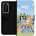 Miniatyrbild 1 av 3: Huawei P40 Pro Plånboksfodral Bluey mobilskal med hela familjen i färgglad design