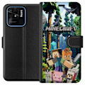 Pikkukuva 1 / 3: Xiaomi Redmi 10C Lompakkokotelo Minecraft-matkapuhelinkotelo metsällä ja pikselityylisillä hahmoilla