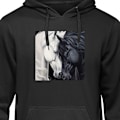 Miniatyrbild 1 av 3: Hoodie för Vuxen | Bekväm Huvtröja Hästen i kärlek svart S