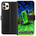 Miniatyrbillede 1 af 3: Apple iPhone 11 Pro Tegnebogsetui Minecraft Creeper mobilskal i klassisk grön pixelstil
