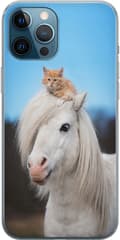 Kompatibelt Mobilskal till Apple iPhone 12 Pro Max Katt och Häst