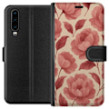 Miniatyrbillede 1 af 3: Huawei P30 Tegnebogsetui Roseblomst