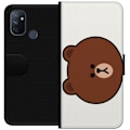 Miniatyrbillede 1 af 3: OnePlus Nord N100 Tegnebogsetui line friends brown