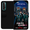Miniatyrbild 1 av 3: Huawei P smart 2021 Plånboksfodral Squid Game Säsong 3 Seriefigurer Populärt TV Serie Motiv Ikoner Spänning Drama Asiatisk Design Trend