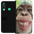 Miniatyrbillede 1 af 3: Huawei P40 lite E Tegnebogsetui Chimp Selfie Rolig Grafisk Design Abe Dyremotiv Trendy Sjovt Motiv Populært Urban Kunst Stil