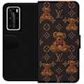 Miniatyrbillede 1 af 3: Huawei P40 Pro Tegnebogsetui Louis Vuitton Teddybjørn Mønster Luksus Mode Design Populært Motiv Mode Trend Luksuriøse Accessories