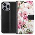 Miniatyrbillede 1 af 3: Apple iPhone 16 Pro Max Tegnebogsetui Rosa blomster