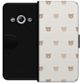 Miniatyrbillede 1 af 3: Samsung Galaxy Xcover 3 Tegnebogsetui Teddybaggrund - søde teddybjørne mod en blød baggrund