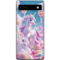 Pikkukuva 1 / 3: Google Pixel 6a Läpinäkyvä kuori Yksisarvinen Candy Pastel Kawaii Suunnittelu Söpö Suosittu Väri Graafinen Trendi Lapsen Teema Fantasia Taide