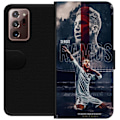 Miniatyrbillede 1 af 3: Samsung Galaxy Note20 Ultra Tegnebogsetui Ramos Fodboldlegende Motiv Spiller Real Madrid Spanien Tilbage Ikonisk Navn Fodboldstjerne Sport