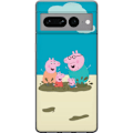 Pikkukuva 1 / 3: Google Pixel 7 Pro Läpinäkyvä kuori Greta Possu Perhe Jori Mutapuro Lasten Kuva Sarja Suosittu Lasten Hahmo Ilo