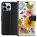 Miniatyrbillede 1 af 4: Apple iPhone 13 Pro Tegnebogsetui Pressede blomster