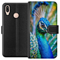 Pikkukuva 1 / 3: Huawei P20 lite Lompakkokotelo Pavun Sulat Värikäs Design Lintuaihe Eksoottinen Graafinen Suunnittelu Luonto Ylellinen Koristelu