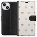 Miniatyrbillede 1 af 3: Apple iPhone 14 Tegnebogsetui Teddybaggrund - søde teddybjørne mod en blød baggrund