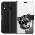 Miniatyrbillede 1 af 3: Samsung Galaxy A40 Tegnebogsetui Løve Kunstnerisk Dyremotiv Afrikansk Stil Jungle Følelse Grafisk Design Hjemmedekoration Dyr Tema