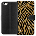 Miniatyrbillede 1 af 3: Apple iPhone 5 Tegnebogsetui Guld & Glitter