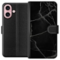 Miniatyrbillede 1 af 3: Apple iPhone 16 Tegnebogsetui Sort marmor
