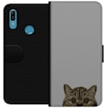 Miniatyrbillede 1 af 3: Huawei Y6 (2019) Tegnebogsetui Grå Katteblik - stilfuld kat d