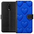 Miniatyrbillede 1 af 3: OnePlus 6T Tegnebogsetui Blå Hjerter