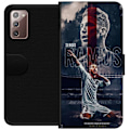 Miniatyrbillede 1 af 3: Samsung Galaxy Note20 Tegnebogsetui Ramos Fodboldlegende Motiv Spiller Real Madrid Spanien Tilbage Ikonisk Navn Fodboldstjerne Sport