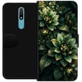 Kompatibel Tegnebogsetui til Nokia 2.4 Gröna dahlior grøn