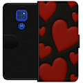 Pikkukuva 1 / 3: Motorola Moto G9 Play Lompakkokotelo Punaiset Samettisydämet