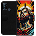 Pikkukuva 1 / 3: OnePlus Nord N100 Lompakkokotelo Jeesus ja Kortti - uskonnollinen motiivi syvällä symboliikalla