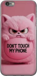Kompatibel Mobilcover til Apple iPhone 6 Vred lyserød kat med tekst - kattemotiv i lyserøde nuancer pink