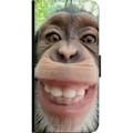Pikkukuva 3 / 3: OnePlus 7T Lompakkokotelo Simpanssi Selfie Rauhallinen Graafinen Suunnittelu Apinan Aihe Suosittu Urban Art Tyyli