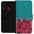 Miniatyrbillede 1 af 3: Samsung Galaxy A20s Tegnebogsetui Squid Game Karakterer Grafisk Design Seriefigurer Populær TV Motiv Asiatisk Stil Spændende Trend