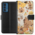 Miniatyrbillede 1 af 3: Motorola Edge 20 Pro Tegnebogsetui Kawaii capybara mobilskal med gulliga djurmotiv