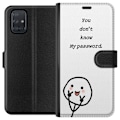 Miniatyrbild 1 av 3: Samsung Galaxy A71 Plånboksfodral You Don’t Know My Password – edgy textmotiv med attityd