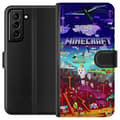 Kompatibelt Lommeboketui til Samsung Galaxy S21+ 5G Minecraft