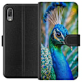 Miniatyrbillede 1 af 3: Sony Xperia L3 Tegnebogsetui Påfugle Fjer Farverig Design Fuglemotiv Eksotisk Grafisk Motiv Natur Luksuriøs Dekoration