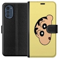 Miniatyrbillede 1 af 3: Motorola Moto E32s Tegnebogsetui Peeking Shinchan
