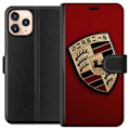 Miniatyrbillede 1 af 3: Apple iPhone 11 Pro Tegnebogsetui Mobil etui med stilfuld Porce-logo i sort og hvid