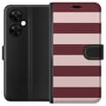 Kompatibel Tegnebogsetui til OnePlus Nord CE 3 Lite Vinrøde striber rød