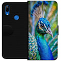 Pikkukuva 1 / 3: Huawei P Smart Z Lompakkokotelo Pavun Sulat Värikäs Design Lintuaihe Eksoottinen Graafinen Suunnittelu Luonto Ylellinen Koristelu