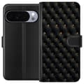 Kompatibel Tegnebogsetui til Google Pixel 11 Pro Sort geometrisk diamantmønster med små guldfarvede dekorative detaljer sort