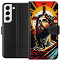 Pikkukuva 1 / 3: Samsung Galaxy S22+ 5G Lompakkokotelo Jeesus ja Kortti - uskon