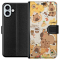 Miniatyrbild 1 av 3: Apple iPhone 16 Plus Plånboksfodral Kawaii capybara mobilskal med gulliga djurmotiv