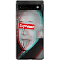 Pikkukuva 1 / 3: Google Pixel 6a Läpinäkyvä kuori Supreme Albert Einstein 3D Motiivi Katumuoti Suunnittelu Suosittu Tiede Ikoni Kaupunkitaide
